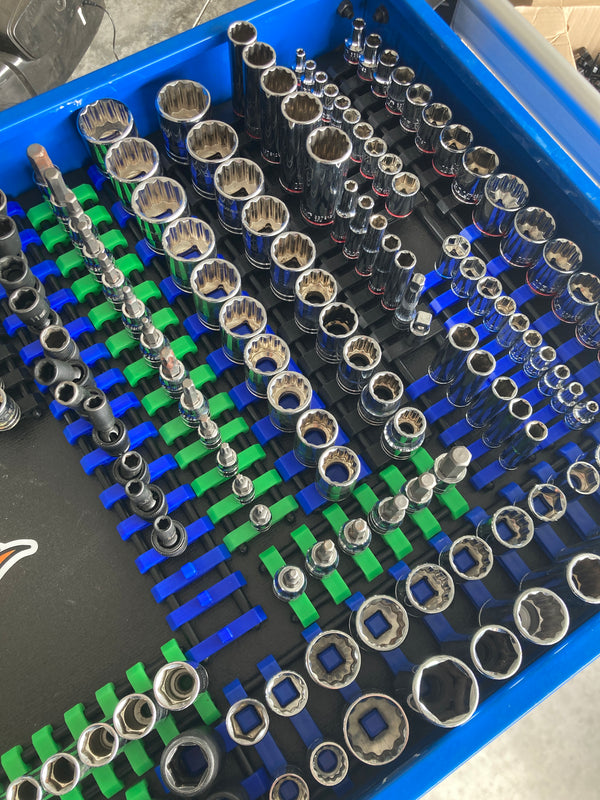 1/2 Drive Socket Organizer Set (Holds 15 Sockets)