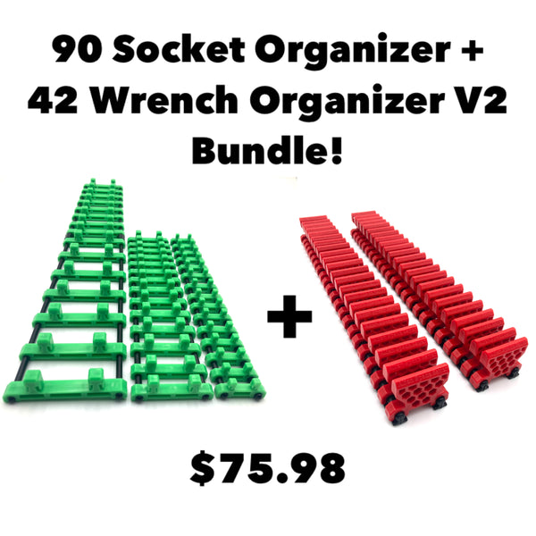 New V2! 90 Socket Organizer + V2 42 Wrench Organizer Bundle