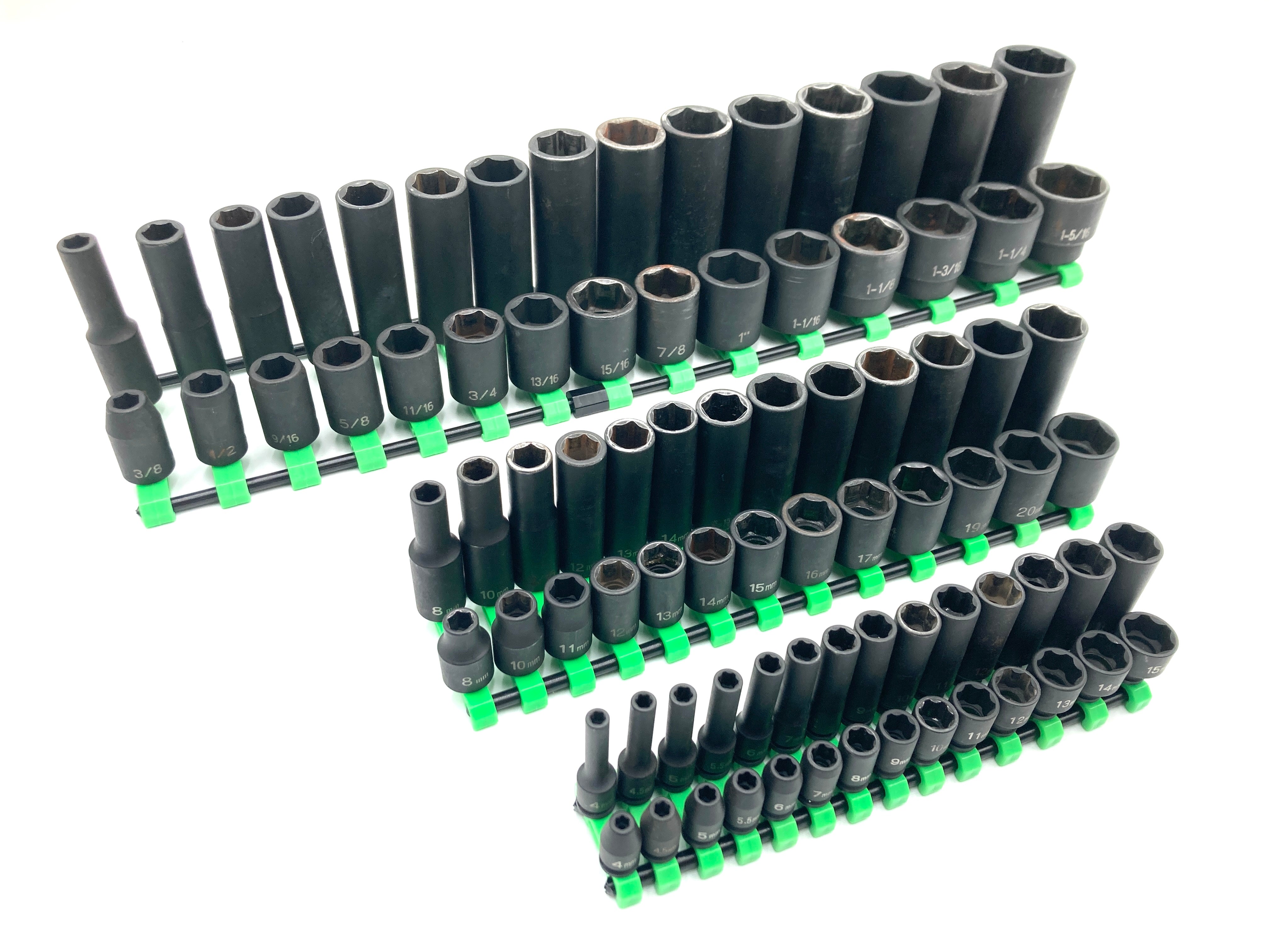 1/4 Inch Drive x 18 Inch Socket Rail, 20 Clips (Black) | | USA 1/4 Inch Drive x 18 Inch Socket Rail, 20 Clips (Black) | | USA