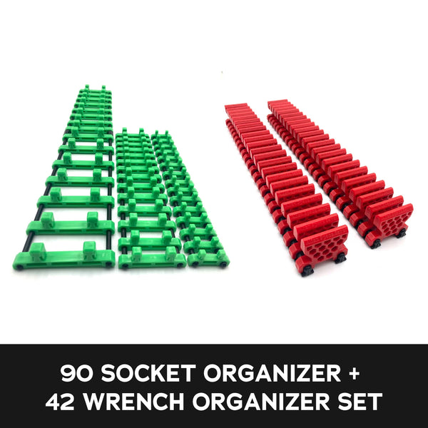 90 Socket Organizer + 42 Wrench Organizer Set